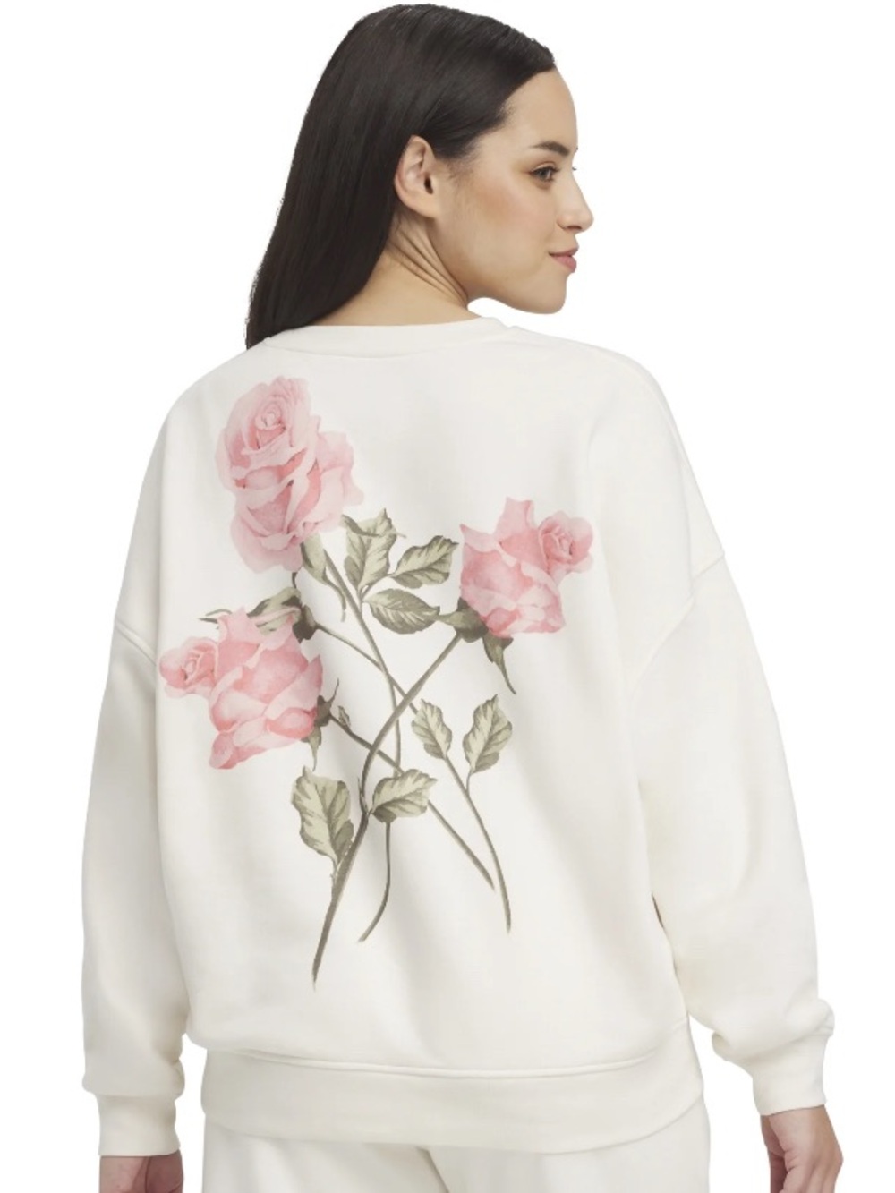 Millie Bobby Brown Crewneck Fleece Terry Rose Sweatshirt Women's Size XL